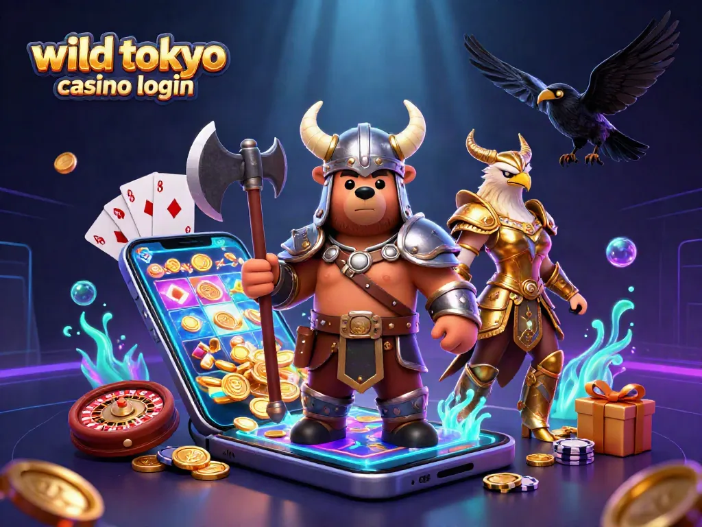 Access wild tokyo casino login with vibrant characters and casino elements in a dynamic scene.